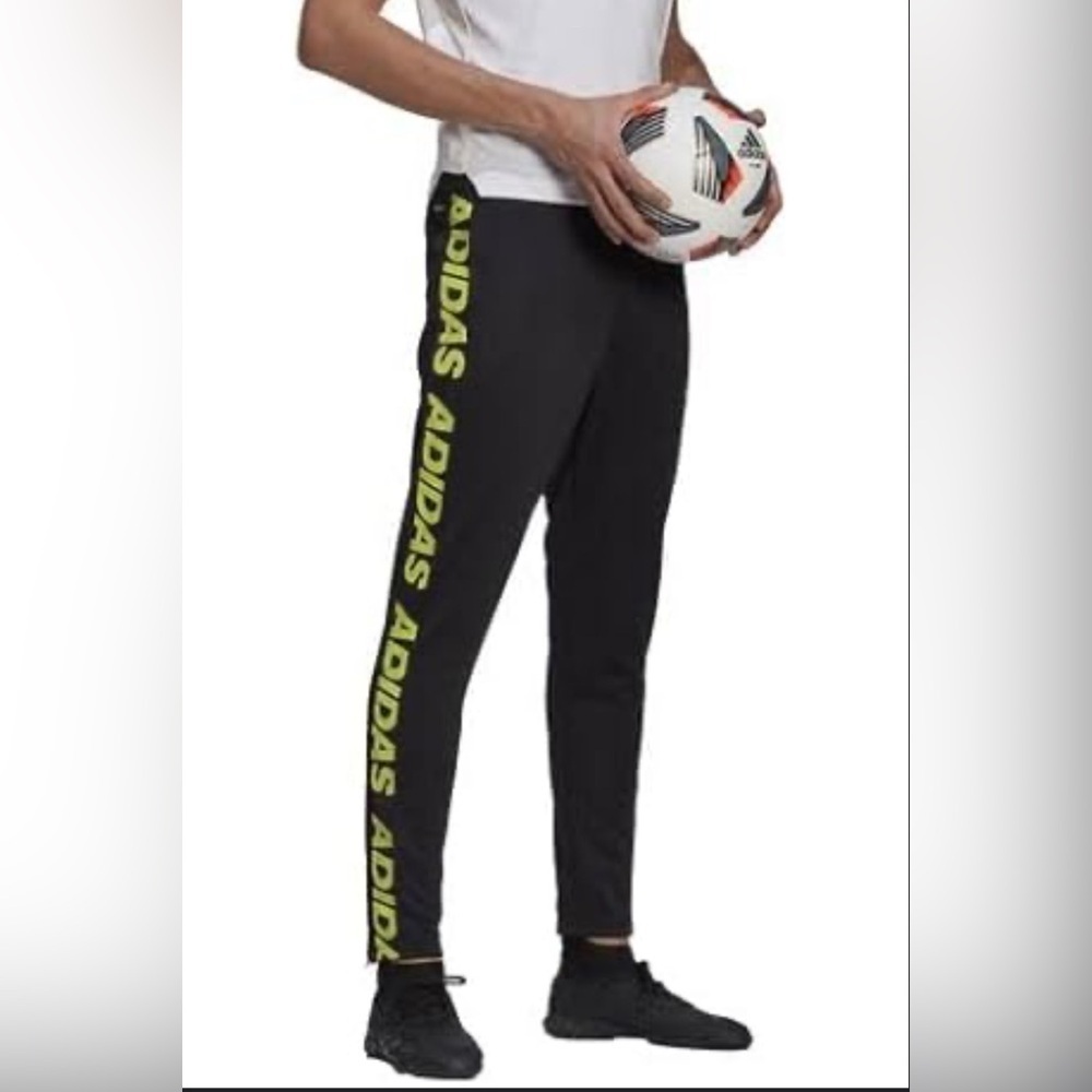 Adidas Tiro Green Tape Logo Soccer Tapered Joggers With Excellent Condition XS